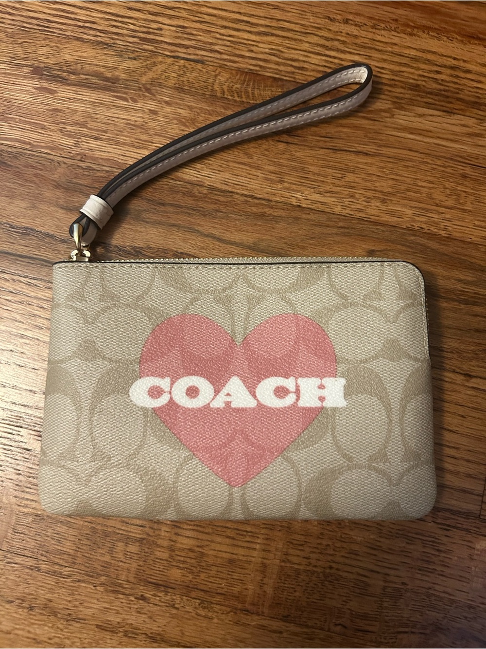 Coach Heart Logo Wristlet